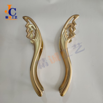 Light luxury creative special-shaped glass door door handle wooden door box door personality bronze antique long handle