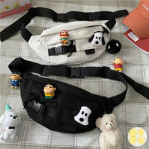 Japanese ins Harajuku dark style tooling shoulder bag men and women Korean retro trend wild girl running bag chest bag