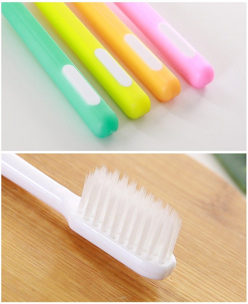 4支口玉成人小头软毛 磨尖丝软毛牙刷清洁护龈特价家庭试用装包邮_7折