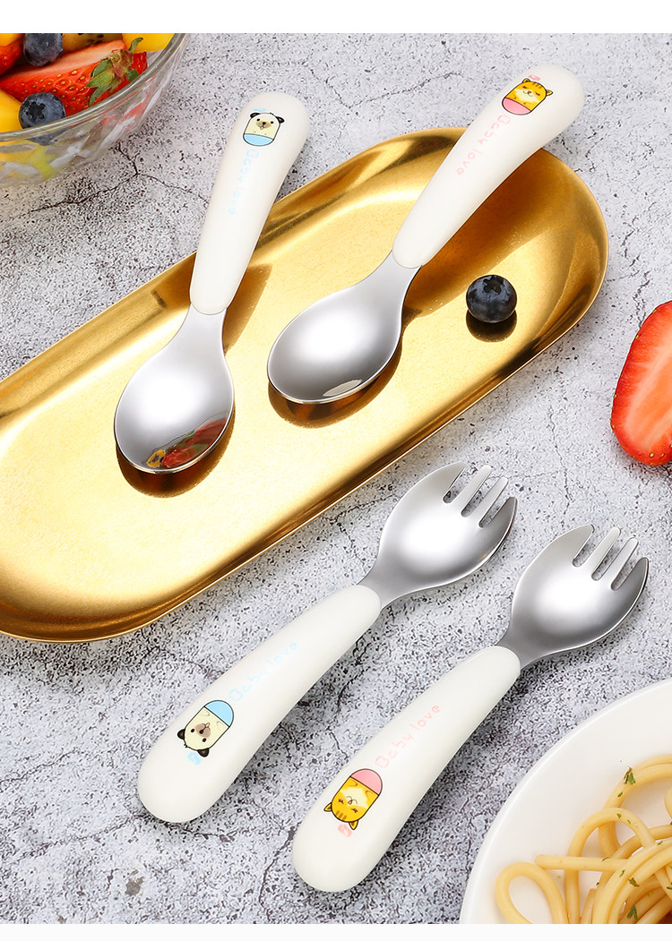 创意套装安全儿童水果不伤签果插叉不锈钢304水果宝宝叉子嘴可爱