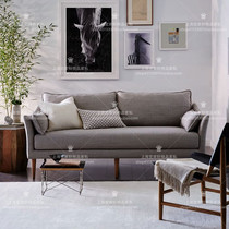 Nordic light luxury cotton linen three-person sofa simple now living room model room small apartment Gray small sofa