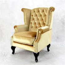 American single seat sofa chair leisure living room bedroom balcony l tiger chair ginger velvet fabric small sofa