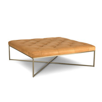 European style Square leather living room sofa coffee table stool pedal simple retro metal clothing store cloakroom leather stool