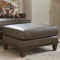 Simple leather shoe stool Brown living room sofa stool foot pedal long cloakroom stool leather Pier bedroom bed tail stool