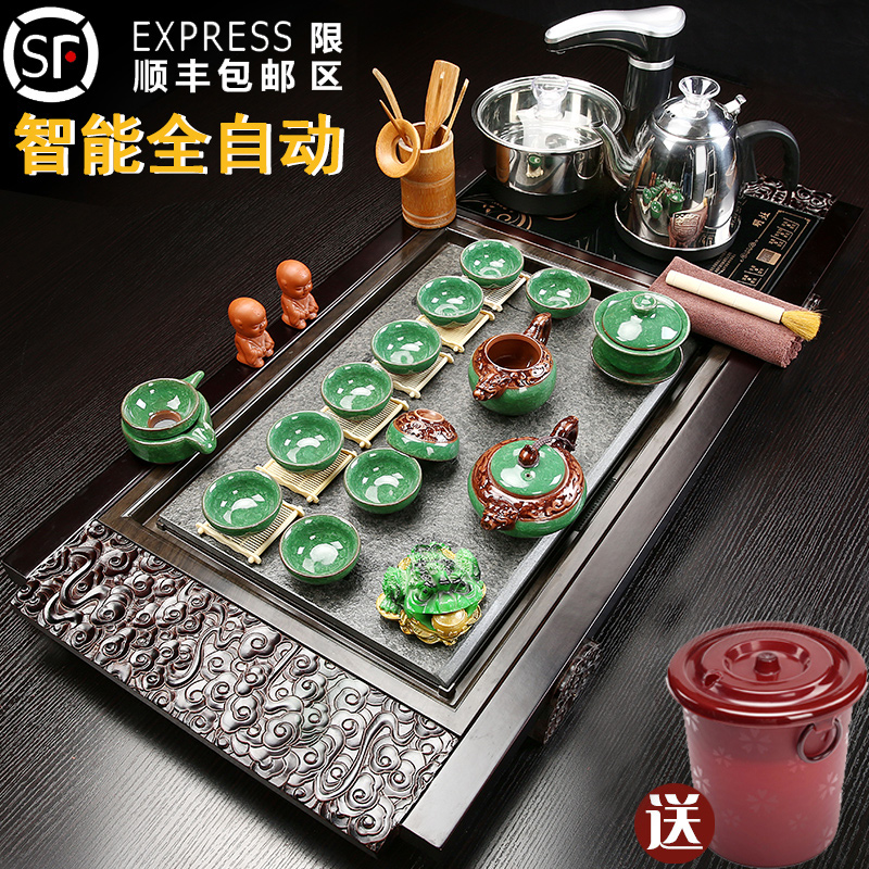 Automatic tea set of household solid wood tea tray was one a complete set of violet arenaceous kung fu tea tray tea sets tea sea