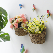 Simulation flower plant wall hanging Restaurant bedroom room wall creative hanging jewelry Shop wall Balcony wall decoration