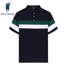 Polo Sport Short Sleeve Polo Shirt Men 2022 New Summer Strip Casual and Printed Flower T-shirt