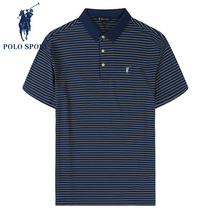 PoloSport Mens Short Sleeve Polo Shirt Summer New Tide Breakthrough Reduced Pattern T-shirt