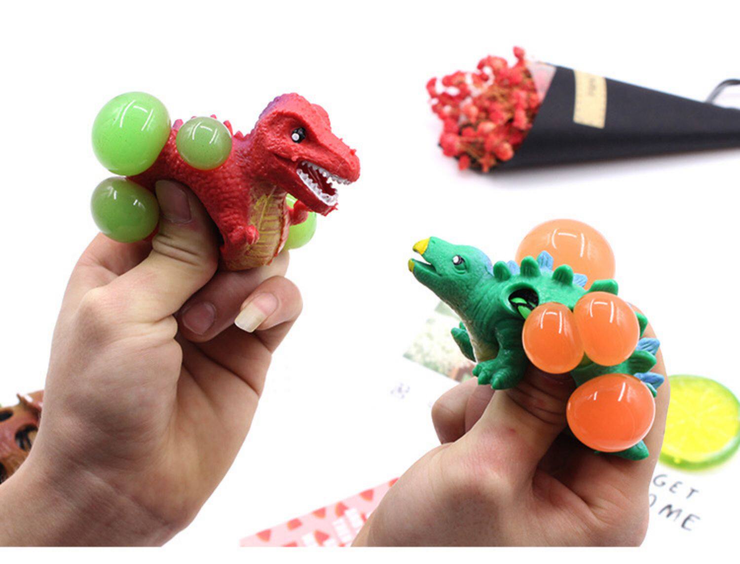 创意手捏整蛊发泄小玩具恐龙款葡萄球捏捏乐减压无聊解压球发泄球