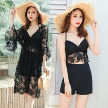 Belan Senma large size swimsuit women fat mm long 200kg belly thin sexy three-piece set big chest split high