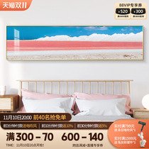 Long time no see modern simple bedroom bedside painting background wall long strips and cross-stage landscape painting living room murals