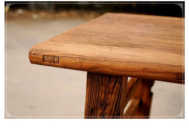 老榆木八仙桌风化纹实木方桌老榆木粗质感大纹理茶桌茶台餐桌桌椅