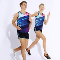 Track and field suit suit Long-distance running track and field training suit marathon vest Mens running competition sprint track and field vest