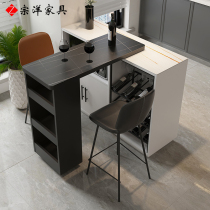 Light Extravagant Rock Plate Bar Counter Modern Minimalist Extension Pull-out Rotary Home Cabinet Table Bar Bench Combined Island Bench Leaning Against Wall Partition