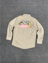 Foreign trade tail goods new Japanese style cat printed figure long-sleeved shirt men and women lovers casual jacket jacket