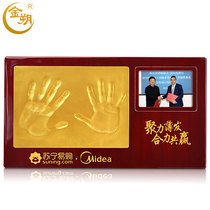 Jinshuo hand mold business handprint clay project cooperation ceremony commemorative personalized custom LOGO gift permanent preservation