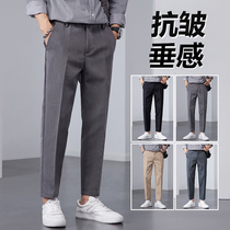 Pituality Little Western Pants Men 90% Pants Spring Summer Korean version Trend casual 100 lap suit pants 2022 new fall