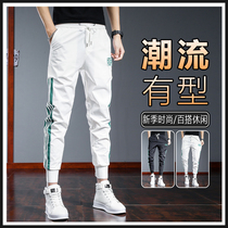 Light extravagant ice silk casual sports pants men slim fit slim fit Breathable Summer Bouquet Men Pants Fall