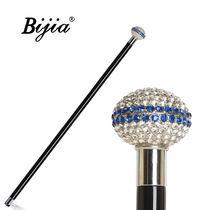 BIJIA ball inlaid with blue diamond gentlemans cane civilized stick crutches ball club mens and womens scepter civilization cane