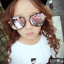 Childrens sunglasses fashion colorful parent-child sunglasses double color half frame anti-UV baby glasses girls