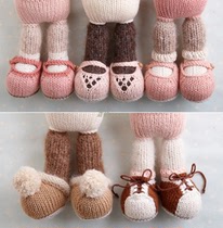 Removable shoes and legs Mknit stick needle wool braided doll fig. illustration pure words