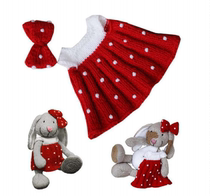 Large Footed Rabbits skirt Mknit stick wool braided doll figure decontextulated text tutorial