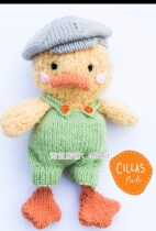 Darwin Ducks body hat back with pants Mknit stick needle wool braided doll figure decontextulated text tutorial