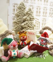 Christmas red nose small partner Mknit stick wool braided doll fig.-text tutorial Chinese version