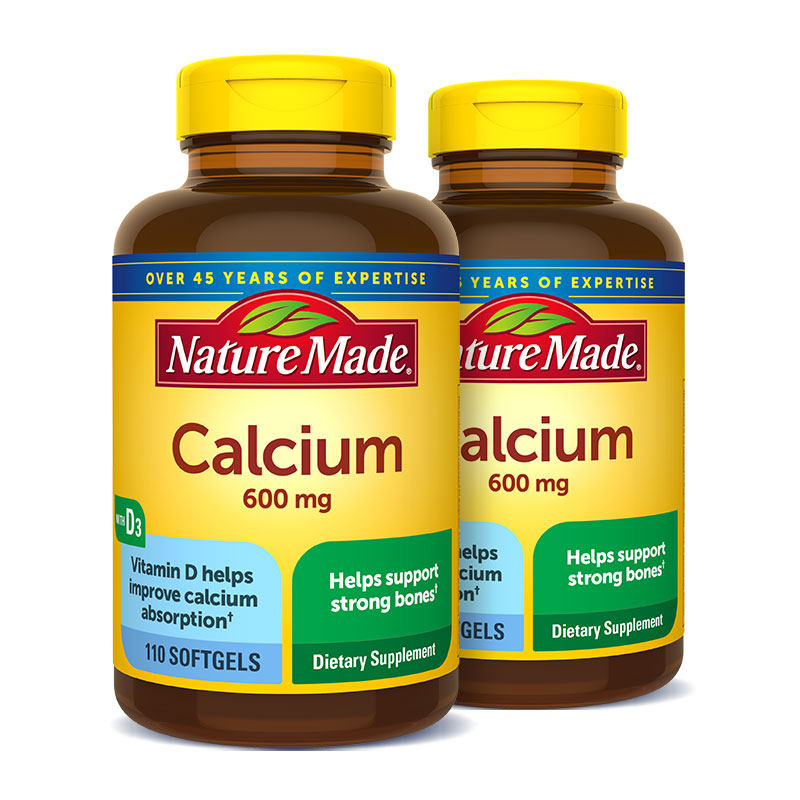naturemade液体钙维生素d胶囊110粒2瓶