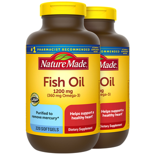 NatureMade深海鱼油软胶囊220粒*2美国原装进口omega3DHA非鱼肝油