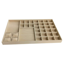Custom flannel tray dressing table wardrobe storage ring necklace earrings earrings drawer Plaid jewelry storage jewelry box