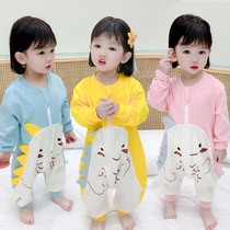 Baby Spring and Autumn Converter Clothes Clothes Sleeved Baby Hardclothes Closed Girls Air Conditioning Slip-legged Pajamas