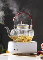 Japanese-style heat-resistant glass Teapot with filter Large-capacity wooden girder Glass tea making Teapot Prismatic Fairy Teapot