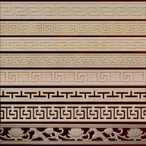 Solid wood line decoration TV background wall waist line ceiling flat line Chinese style European carved back pattern line Great Wall line
