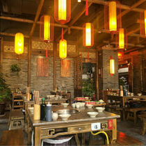 Free custom new Chinese wrought iron chandelier hot pot restaurant Lantern modern restaurant Tea House Chinese style lamps