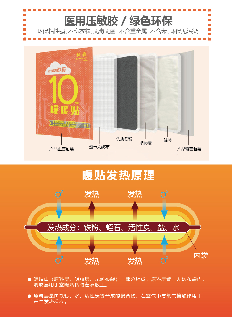 绿萌 自发热暖贴 持续发热10小时 30片