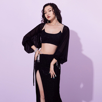 Magnificent Solo Show Belly Dance Dance Suit Womens Practice Dancer Summer New Long Skirt Suit Hooded Performance Costume