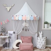 Childrens tent game house girl princess interior decoration boy play home toy room reading corner half moon tent
