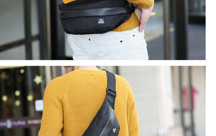 胸包男士腰包户外斜挎包运动男日韩版休闲潮帆布单肩男包胸前小包