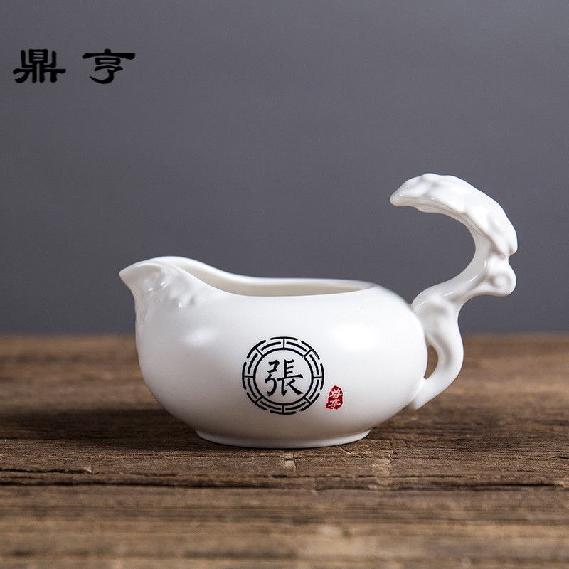 Ding heng non - success heart to taste a whole set of ceramic tea set gift box set six kung fu tea set manually lettering tea combination