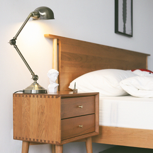 日式实木床头柜白橡木简约现代卧室家具储物柜抽屉斗柜北欧床边柜