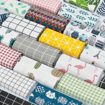 Cotton linen fabric Plaid linen tablecloth fabric background cloth ins hanging cloth curtain sofa cloth head clearance treatment