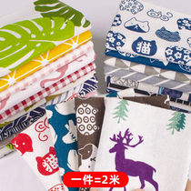 ins Wind cotton linen fabric Plaid linen tablecloth background cloth Nordic curtain coffee table cover cloth diy handmade fabric