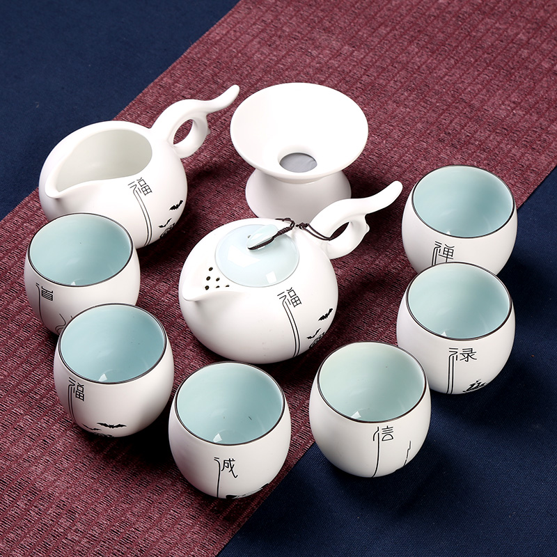 Up with kung fu tea set ceramic cups 6 people with creative modern tea tea cup combination of a complete set of