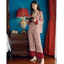 The Seizure of the King ~ VIRRI CIAGA Sleeping Womens Spring and Autumn Season High Temperament True Silk Long Sleeve Suit Can Be Worn Out of Broken Flowers