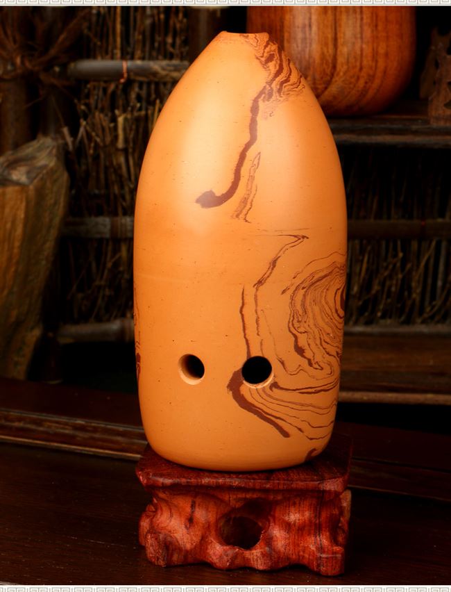 七星埙 十孔双腔 笔筒岩纹学生初学成人入门练习专业演奏民族乐器_不