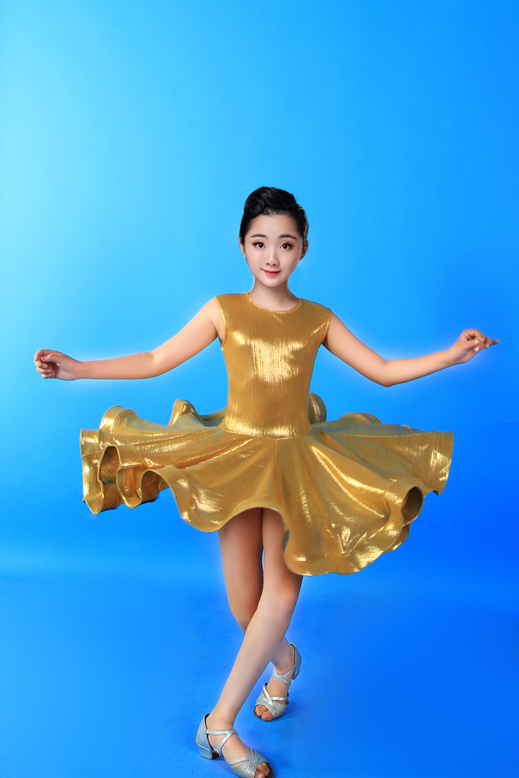 儿童拉丁舞比赛演出服女童夏季新款高档表演服拉丁专业考级规定服