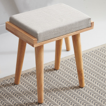 Small wooden stool short solid wood living room wearing changing shoes stool Home doorway creative minimalist designer tennis red photo-square makeup stool