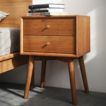 Solid wood bed head cabinet Small Nordic drawer lockers minimalist modern bedside cabinet oak Japanese style containing cabinet