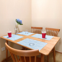 Solid wood dining table and chair combination One table and six chairs Small apartment dining room household 1 6 Nordic rectangular cherry wood dining table